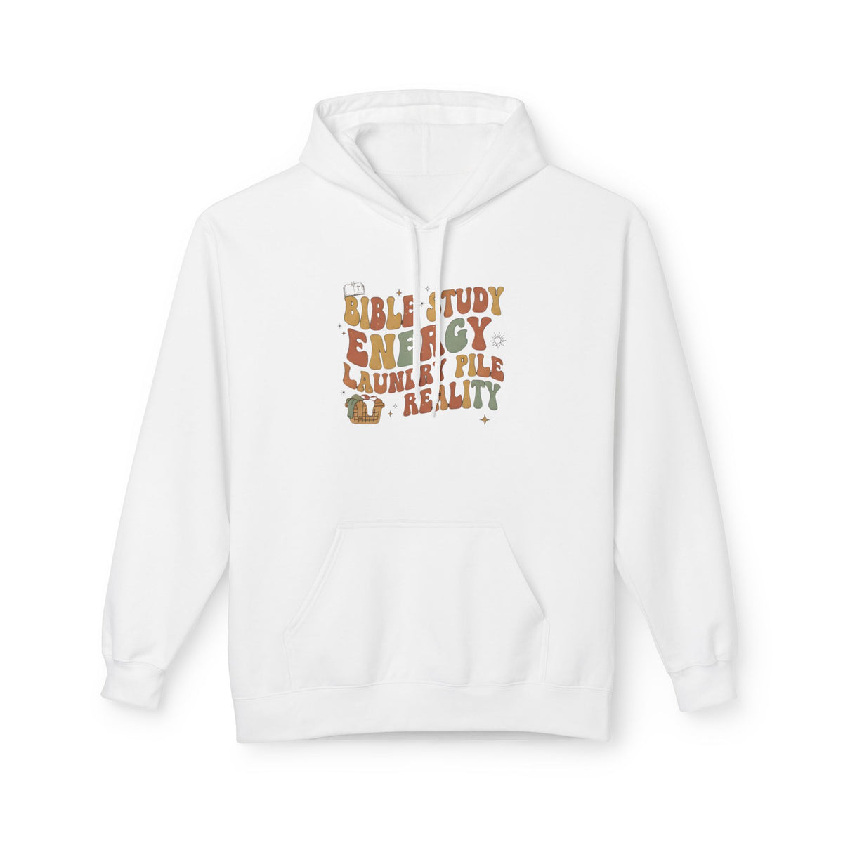 Bible Study Energy, Laundry Pile Reality Lightweight Hoodie