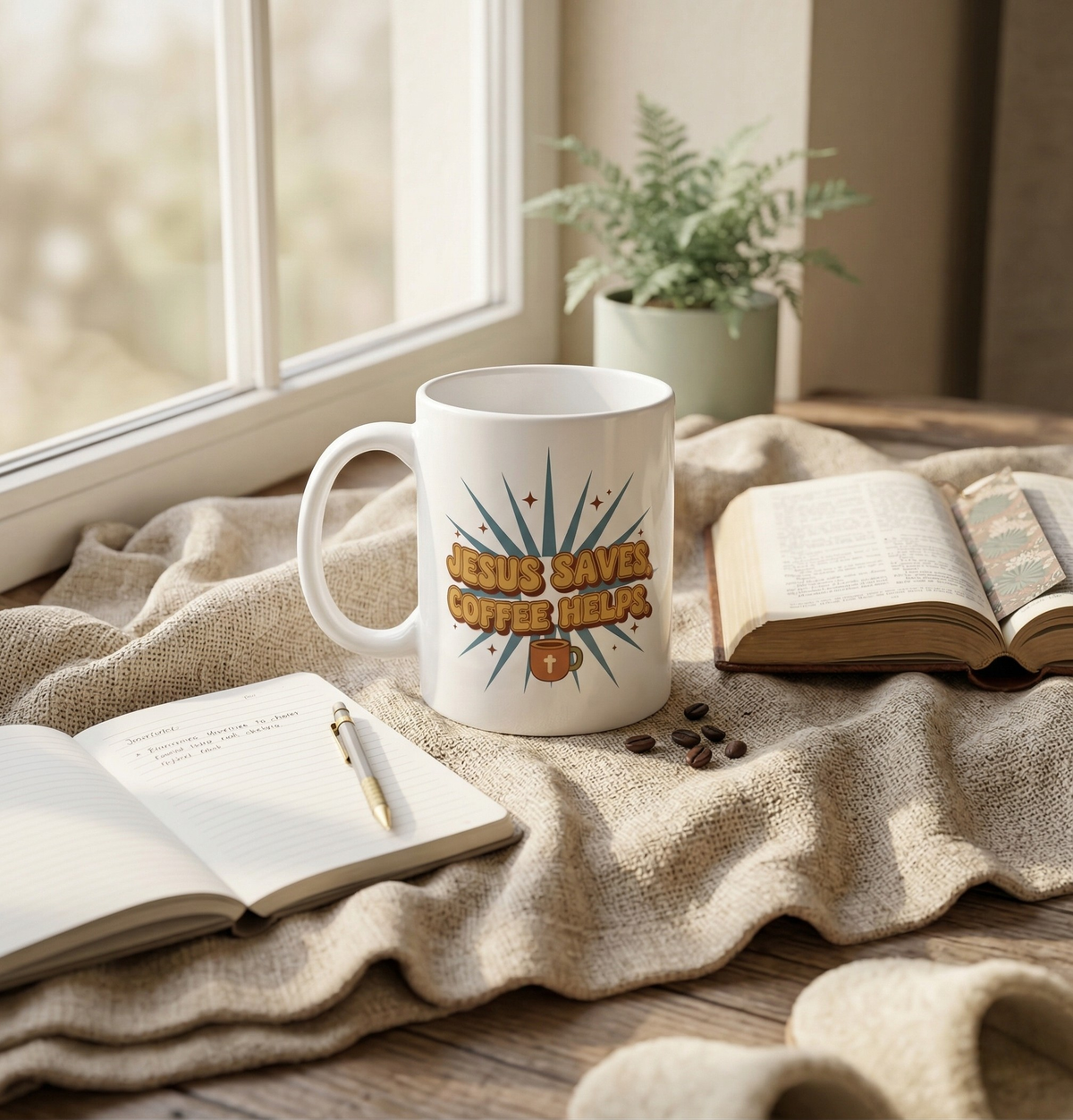 Jesus Saves. Coffee Helps Mug