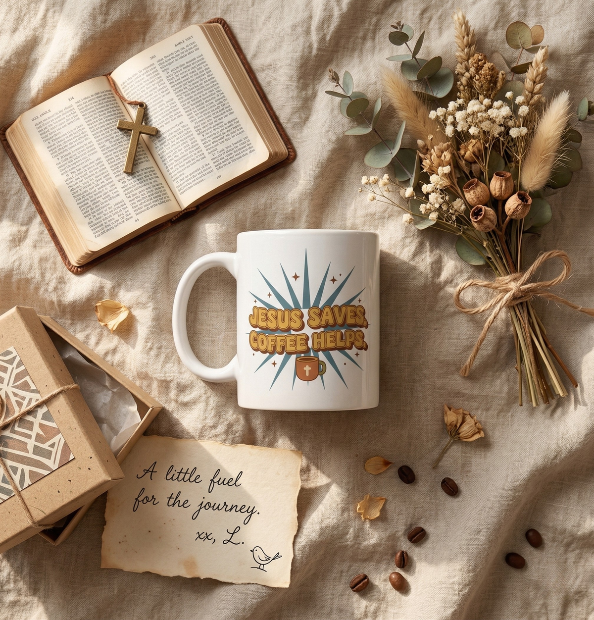 Jesus Saves. Coffee Helps Mug