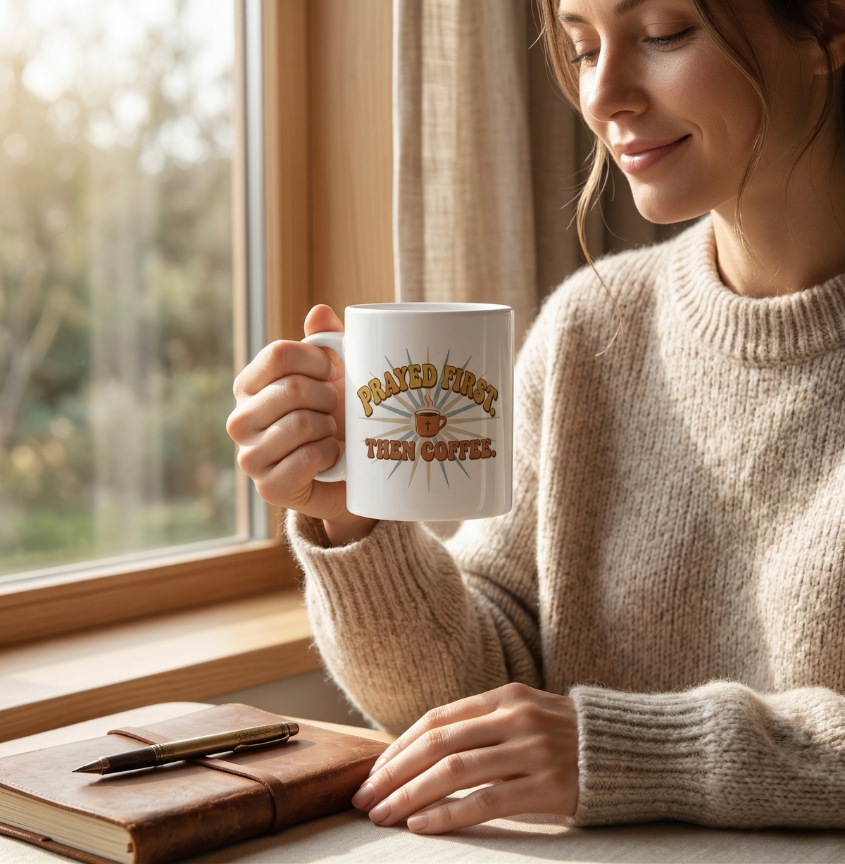 Prayed First Then Coffee Mug
