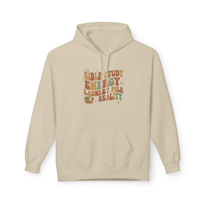 Bible Study Energy, Laundry Pile Reality Lightweight Hoodie