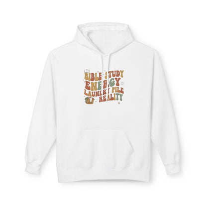 Bible Study Energy, Laundry Pile Reality Lightweight Hoodie
