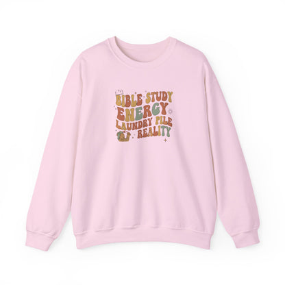 Bible Study Energy, Laundry Pile Reality Sweater