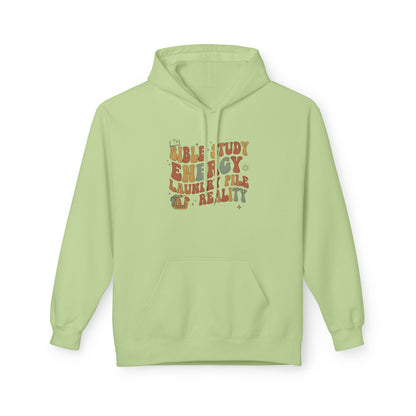 Bible Study Energy, Laundry Pile Reality Lightweight Hoodie