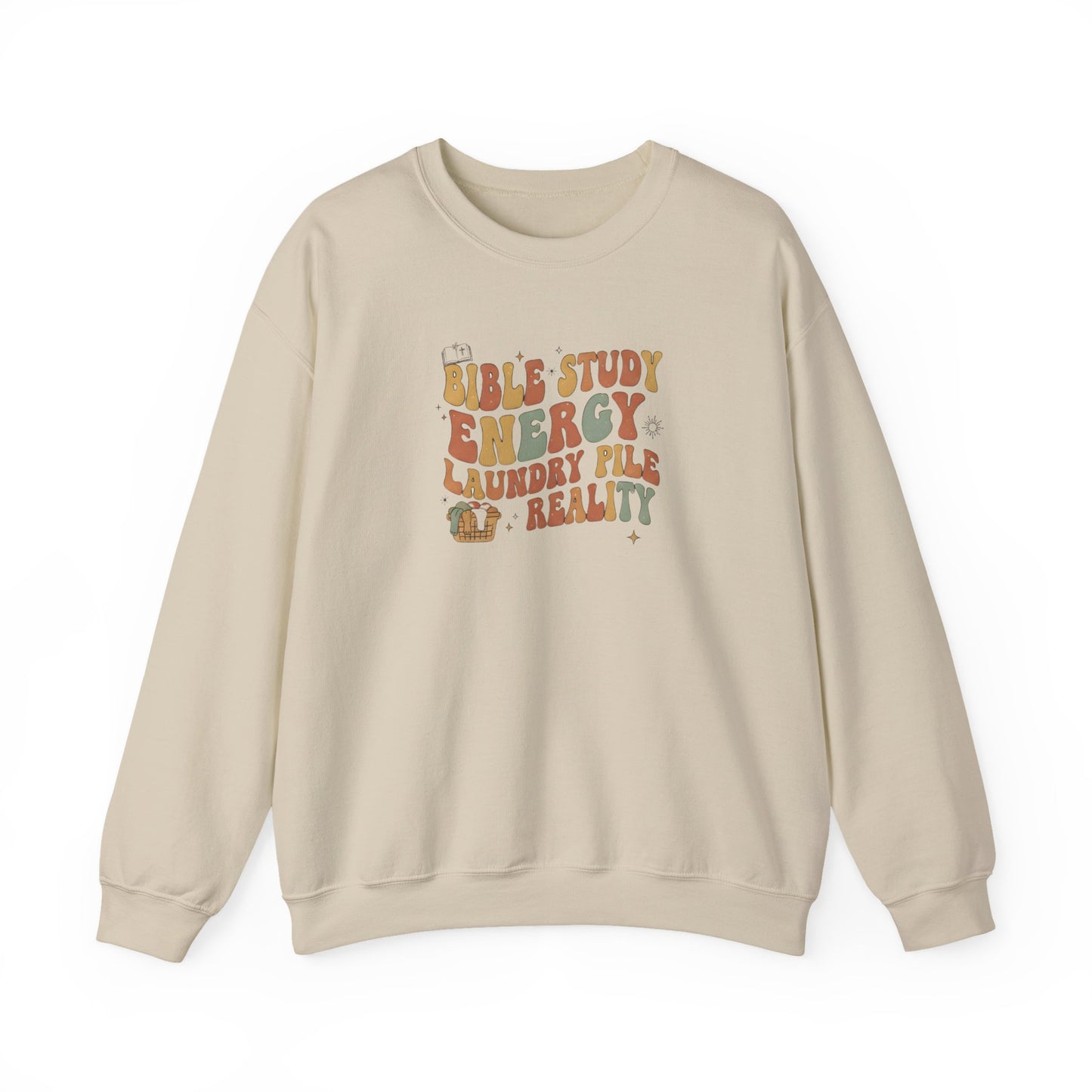 Bible Study Energy, Laundry Pile Reality Sweater