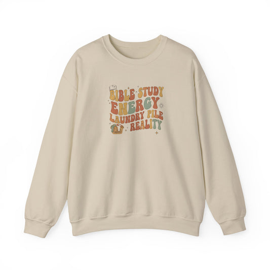 Bible Study Energy, Laundry Pile Reality Sweater