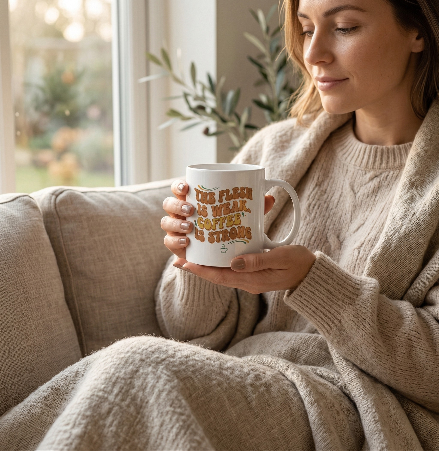 The Flesh Is Weak. Coffee Is Strong Mug