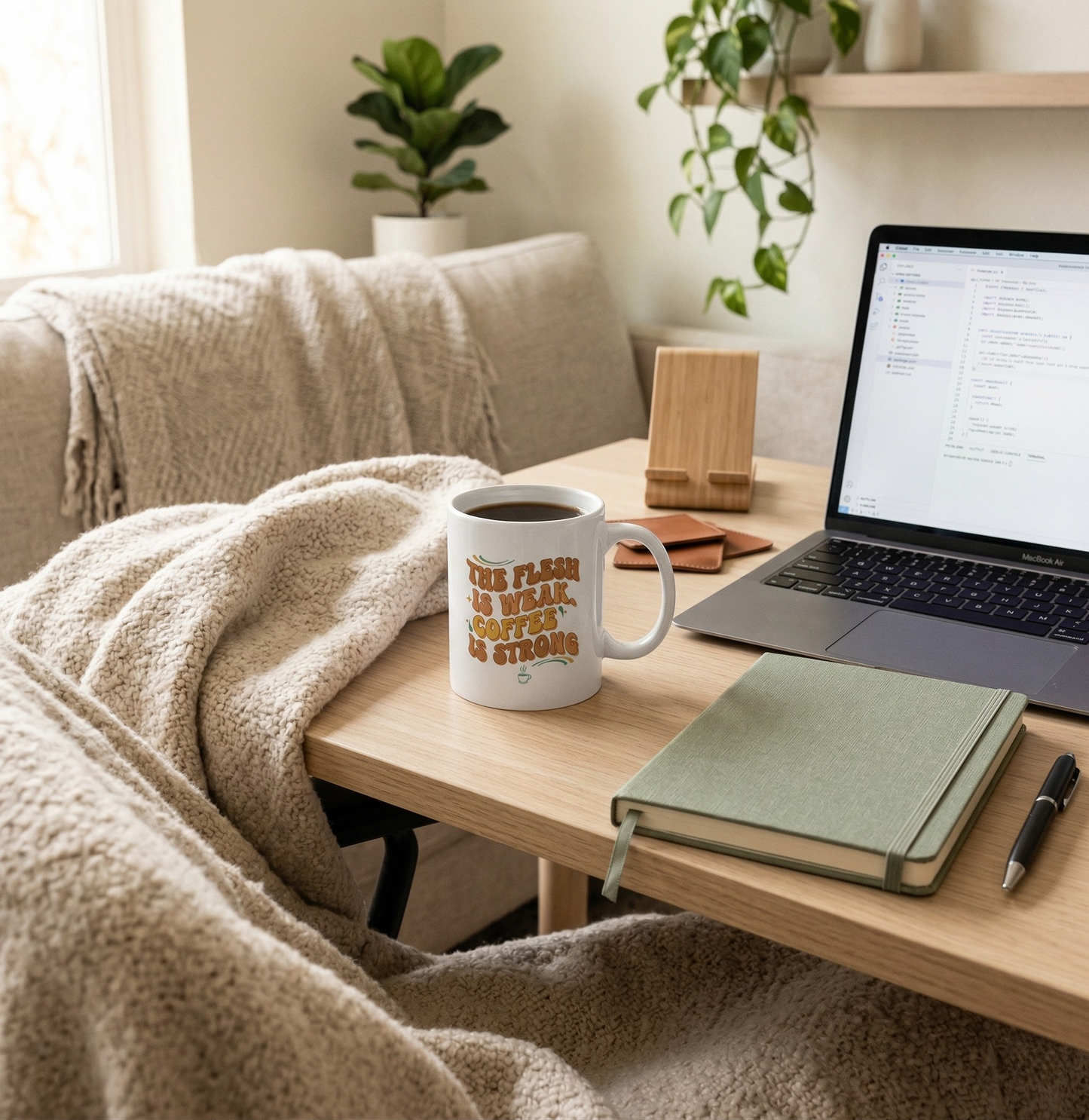 The Flesh Is Weak. Coffee Is Strong Mug