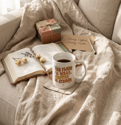 The Flesh Is Weak. Coffee Is Strong Mug