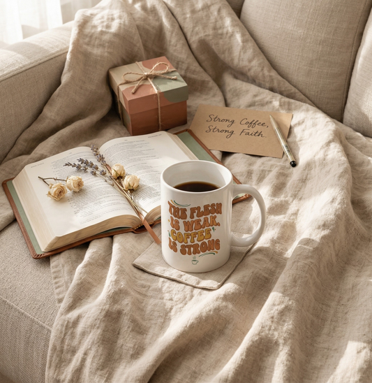 The Flesh Is Weak. Coffee Is Strong Mug