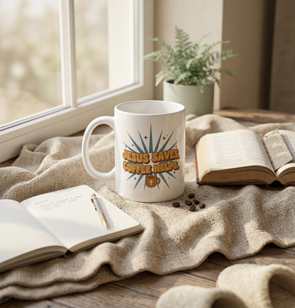Jesus Saves. Coffee Helps Mug
