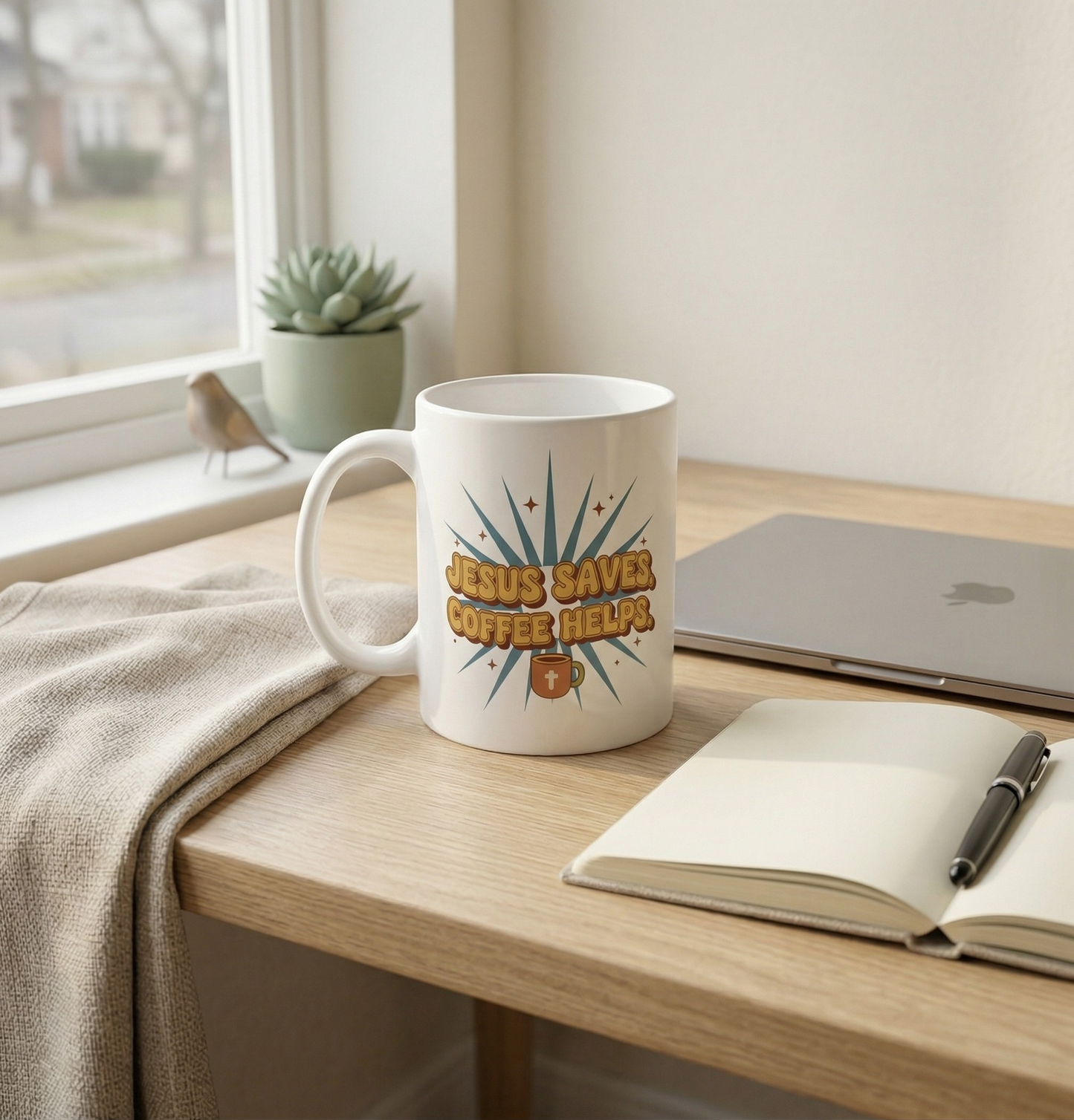 Jesus Saves. Coffee Helps Mug