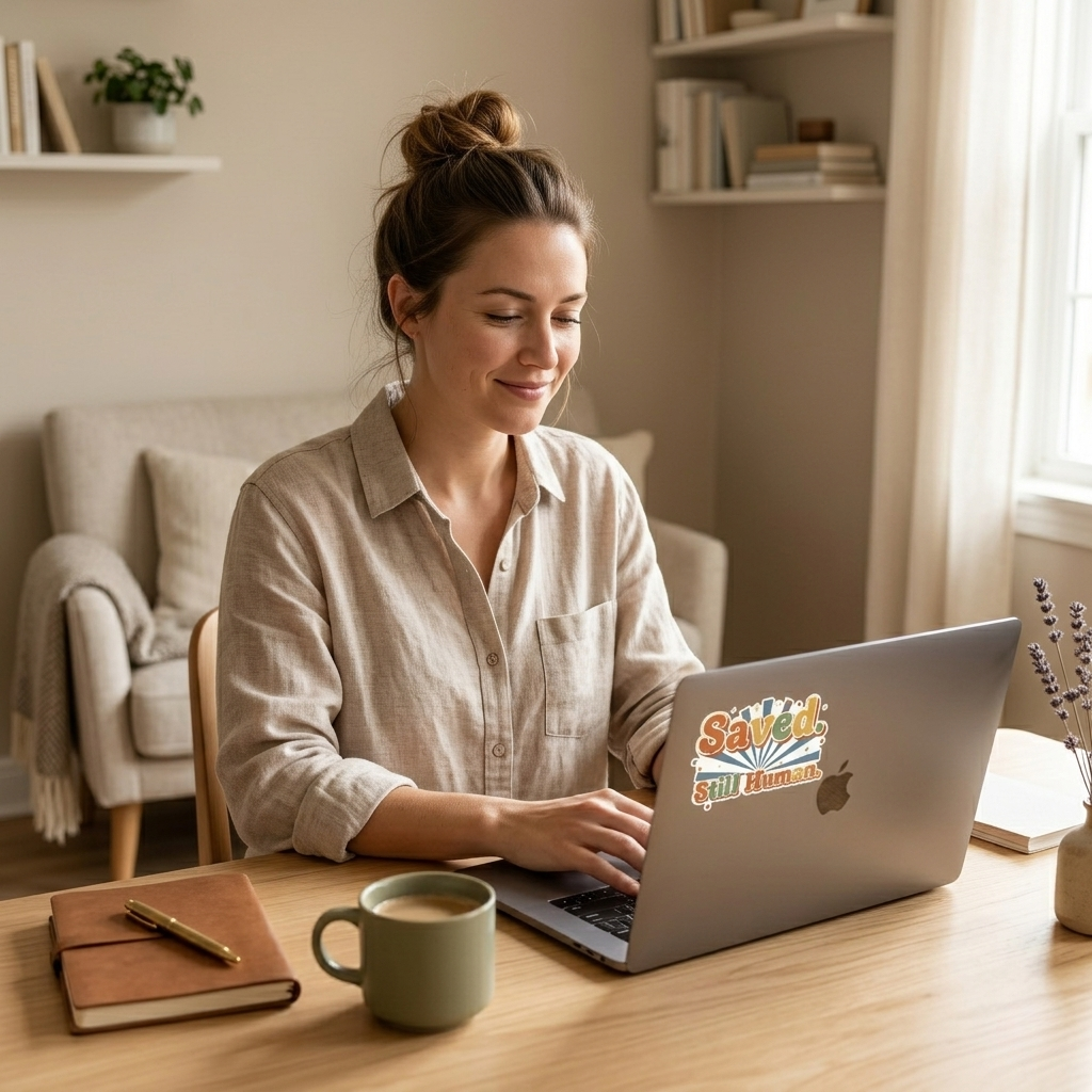 Saved. Still Human Sticker