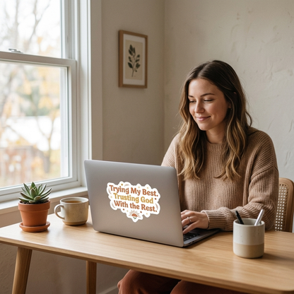 Trying My Best. Trusting God With the Rest Sticker
